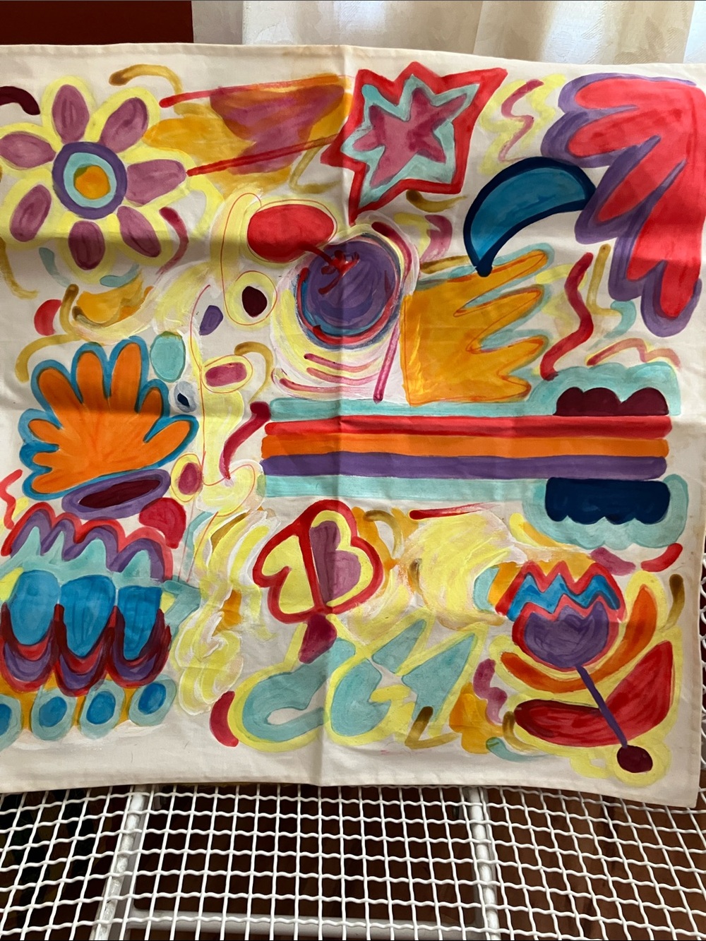 Colorful Abstract Floral Silk paper.